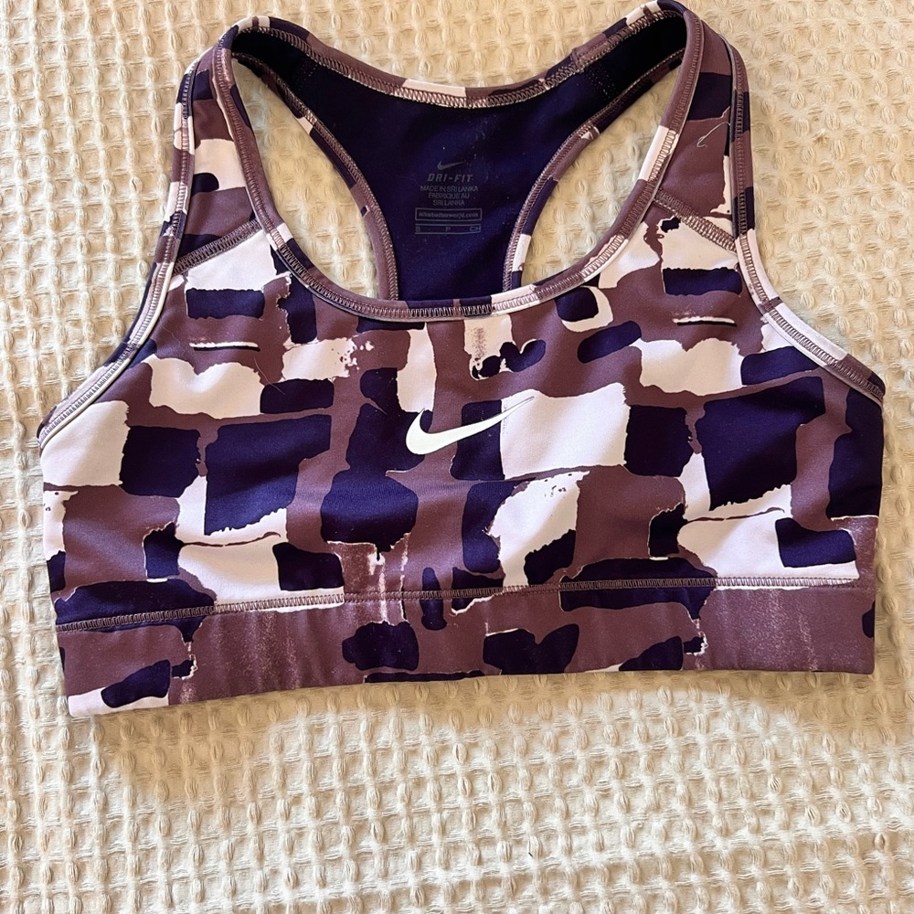 Nike Dri-Fit Purple and Tan Sports Bra